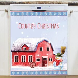 Country Christmas Greeting Magnetic Dishwasher Door Cover