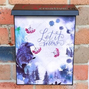 Winter Raven Colonial Mailbox Cover