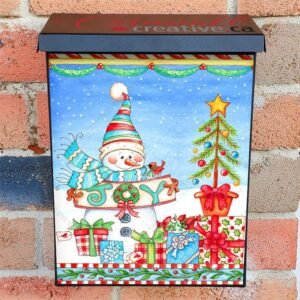 Snowman, Gifts and Christmas Tree Colonial Mailbox Cover