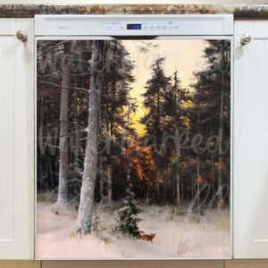 Beautiful Winter Painting #2 Magnetic Dishwasher Door Cover