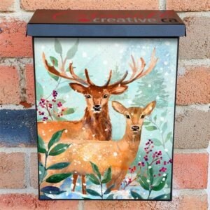 Deer Couple in the Forest Colonial Mailbox Cover