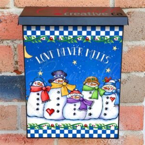 Cute Snowman Family Colonial Mailbox Cover
