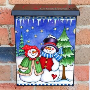 Grandma and Grandpa Snowman #1 Colonial Mailbox Cover