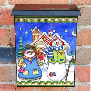 Grandma and Grandpa Snowman #2 Colonial Mailbox Cover