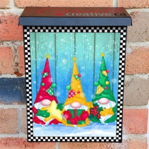 Three Christmas Gnomes Colonial Mailbox Cover
