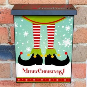 Cute Christmas Elf Legs Colonial Mailbox Cover
