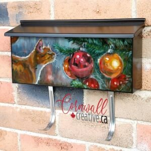 Kitten and the Christmas Tree #3 Wall-mounted Townhouse Mailbox Cover