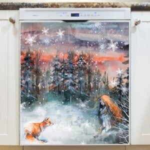 Little Girl and a Fox Magnetic Dishwasher Door Cover
