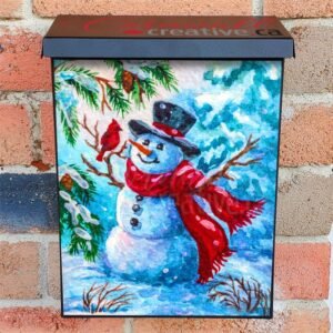 Cute Snowman and a Cardinal #1 Colonial Mailbox Cover