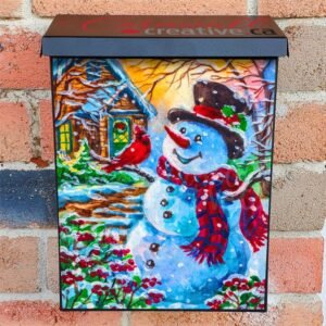 Cute Snowman and a Cardinal #2 Colonial Mailbox Cover