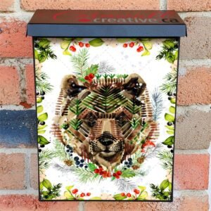 Scandinavian Winter Bear Colonial Mailbox Cover