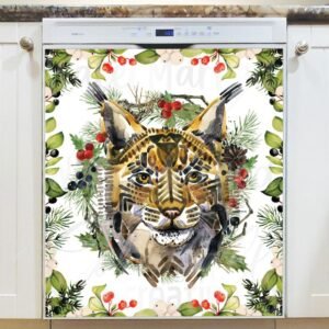 Scandinavian Winter Lynx Magnetic Dishwasher Door Cover