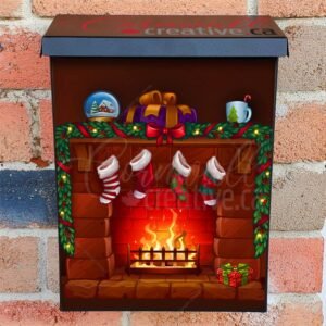 Cozy Fireplace Colonial Mailbox Cover