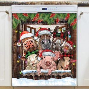 Greetings from The Barnyard Animals Magnetic Dishwasher Door Cover