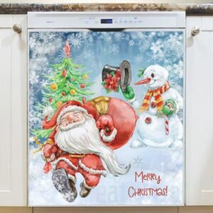 Santa is on his Way Magnetic Dishwasher Door Cover