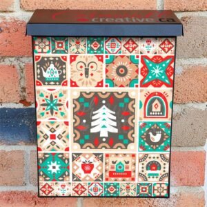 Norwegian Christmas Pattern Colonial Mailbox Cover