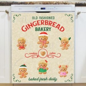 Cute Gingerbread Bakery Magnetic Dishwasher Door Cover