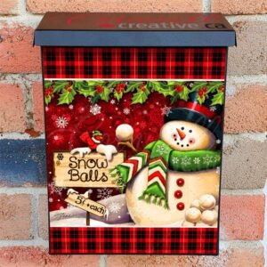 Snowman with a Sign and Cardinal Colonial Mailbox Cover