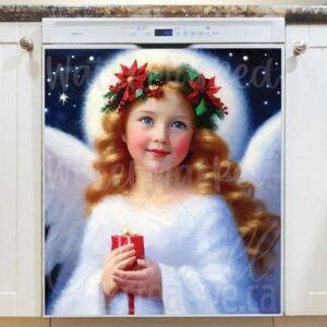 Beautiful Christmas Angel #3 Magnetic Dishwasher Door Cover