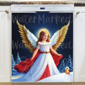 Beautiful Christmas Angel #6 Magnetic Dishwasher Door Cover