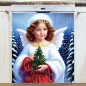 Beautiful Christmas Angel #7 Magnetic Dishwasher Door Cover