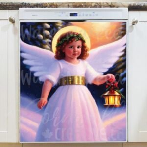 Beautiful Christmas Angel #8 Magnetic Dishwasher Door Cover