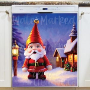 Cute Christmas Gnome #6 Magnetic Dishwasher Door Cover