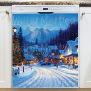 Christmas Night in the Village #2 Magnetic Dishwasher Door Cover