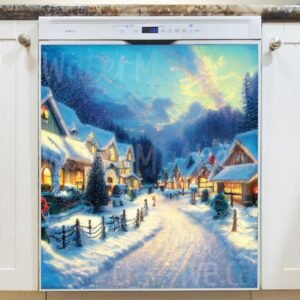 Christmas Night in the Village #5 Magnetic Dishwasher Door Cover