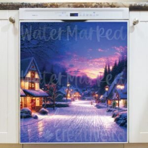 Christmas Night in the Village #14 Magnetic Dishwasher Door Cover