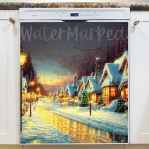 Christmas Night in the Village #16 Magnetic Dishwasher Door Cover