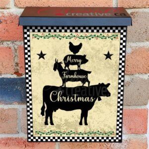 Stacked Christmas Farmhouse Animals Colonial Mailbox Cover