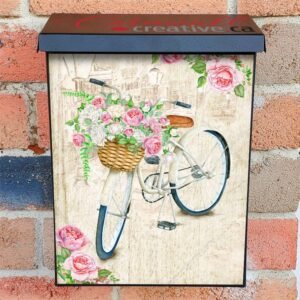 Flower Bike in Paris Colonial Mailbox Cover