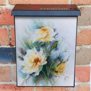 Pretty White Flowers Colonial Mailbox Cover