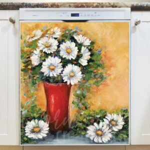 Daisies in a Vase Magnetic Dishwasher Door Cover
