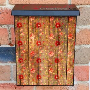 Painted Flowers on Wood #5 Colonial Mailbox Cover