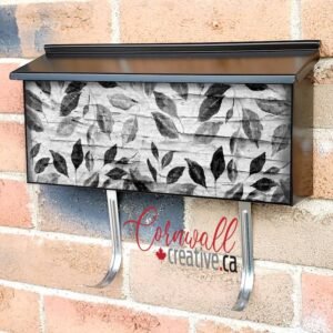 Leaves on White Wood Pattern Wall-mounted Townhouse Mailbox Cover