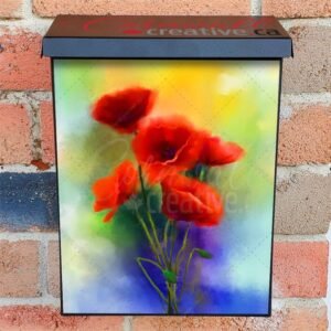 Beautiful Red Poppies Colonial Mailbox Cover