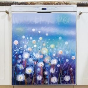 Dandelion Flowers in the Meadow Magnetic Dishwasher Door Cover