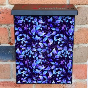 Beautiful Electric Blue Leaves Colonial Mailbox Cover