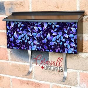 Beautiful Electric Blue Leaves Wall-mounted Townhouse Mailbox Cover