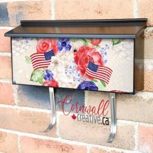 Red  Blue  White Flowers Wall-mounted Townhouse Mailbox Cover