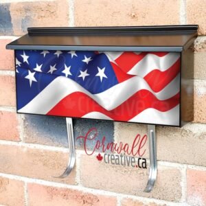 Wavy American Flag Wall-mounted Townhouse Mailbox Cover