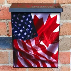 USA   Canada Flag Colonial Mailbox Cover