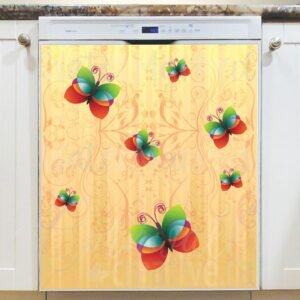 Cute Colorful Butterflies Magnetic Dishwasher Door Cover