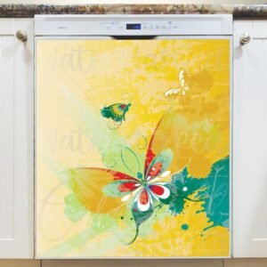 Abstract Butterflies Magnetic Dishwasher Door Cover