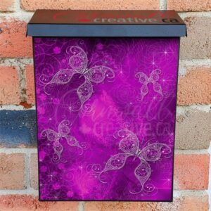 White Lace Butterflies Colonial Mailbox Cover