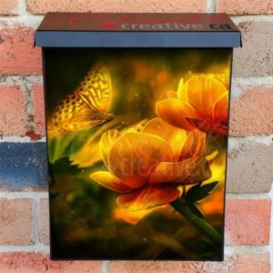 Pretty Yellow Butterfly Colonial Mailbox Cover