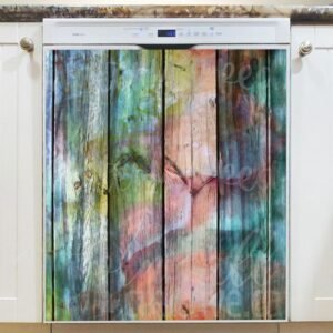 Colorful Wood Design #1 Magnetic Dishwasher Door Cover