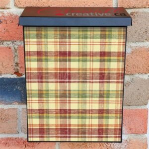 Mulberry Tartan Design Colonial Mailbox Cover